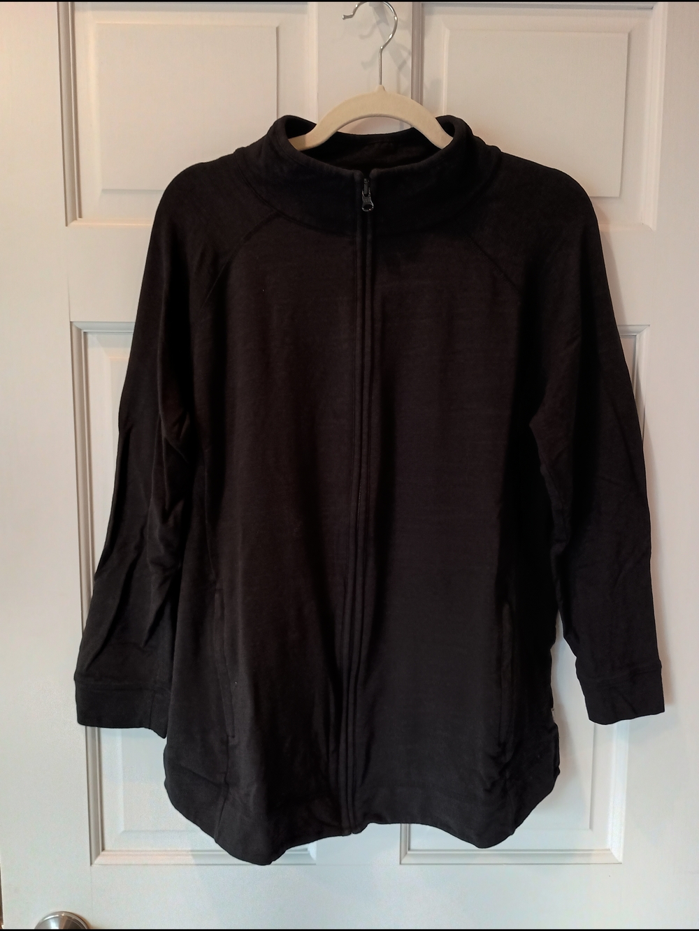 T By Talbots Black Zip-Front Jacket